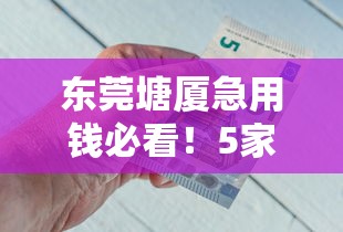 东莞塘厦急用钱必看！5家线下借钱平台实地测评