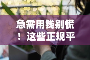 急需用钱别慌！这些正规平台靠谱又安全，手把手教你避坑
