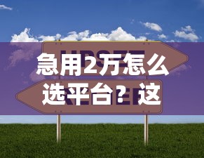 急用2万怎么选平台？这几点不注意小心被坑！