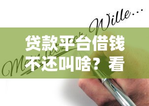 贷款平台借钱不还叫啥？看完这些后果再决定