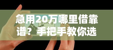 急用20万哪里借靠谱？手把手教你选对低息正规平台