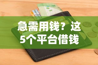 急需用钱？这5个平台借钱不查征信，快速下款超省心！