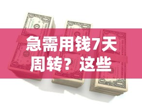 急需用钱7天周转？这些平台审核快、到账稳！
