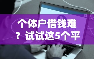 个体户借钱难？试试这5个平台，靠谱又方便！