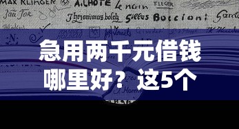 急用两千元借钱哪里好？这5个靠谱平台实测对比！