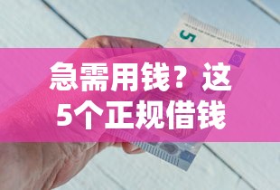 急需用钱？这5个正规借钱平台靠谱又省心！