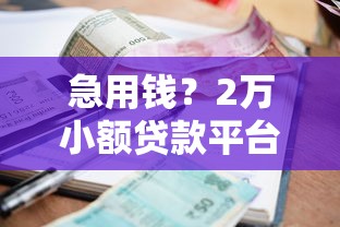 急用钱？2万小额贷款平台怎么选？这5个靠谱渠道别错过！