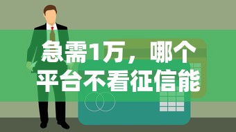 急需1万，哪个平台不看征信能快速下款？