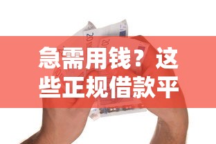 急需用钱？这些正规借款平台或许能帮到你！