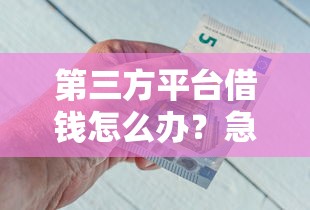 第三方平台借钱怎么办？急用钱的正确操作指南