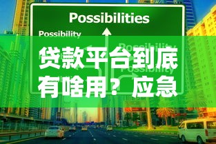 贷款平台到底有啥用？应急周转、灵活选择…这些场景你可能没想到！