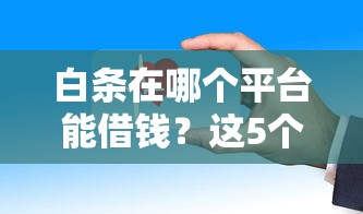 白条在哪个平台能借钱？这5个渠道安全又靠谱！