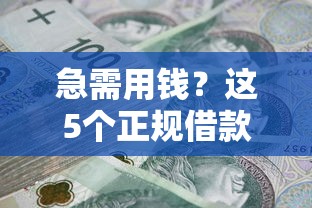 急需用钱？这5个正规借款平台值得试试！