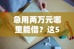 急用两万元哪里能借？这5个平台靠谱又省心！