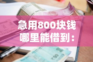 急用800块钱哪里能借到：看看这五个营业执照贷款平台