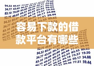 容易下款的借款平台有哪些百度贴吧：公布5个哪些贷款平台不看征信