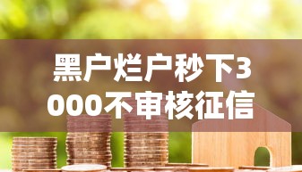黑户烂户秒下3000不审核征信：罗列五个贷款平台代理