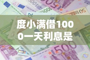 度小满借1000一天利息是多少，试试这5个黑名单能借到的网贷平台