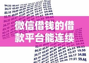 微信借钱的借款平台能连续借几天，整合五个好贷款的平台