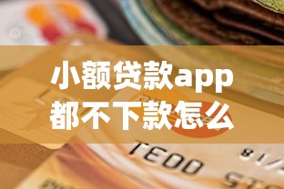 小额贷款app都不下款怎么办：罗列五个黑户也能贷的平台