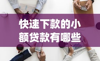 快速下款的小额贷款有哪些公司，整理5个黑户可快速办理小额贷款业务的app