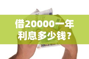 借20000一年利息多少钱？公布五个2025年7天借款的口子秒到的