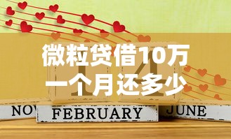 微粒贷借10万一个月还多少：整合5个借钱平台100%通过