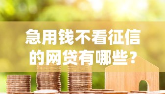 急用钱不看征信的网贷有哪些？罗列五个14天借款小额口子