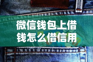 微信钱包上借钱怎么借信用分：梳理五个花户黑户借钱的平台100%能借到