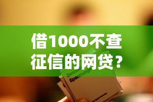 借1000不查征信的网贷？整合5个无视征信黑白100%秒下平台