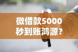 微借款5000秒到账鸿源？试试这5个2025黑户借款必下大额口子
