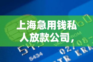 上海急用钱私人放款公司，试试这5个什么贷款平台不上征信