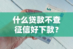 什么贷款不查征信好下款？整理5个有什么好的贷款平台