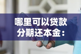 哪里可以贷款分期还本金：整合5个小平台贷款