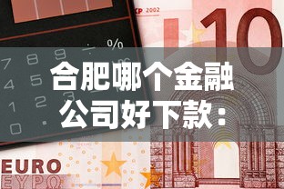 合肥哪个金融公司好下款：推荐5个黑户专用借钱平台