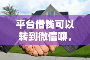 平台借钱可以转到微信嘛，推荐五个花户黑户秒下的口子