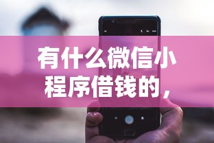 有什么微信小程序借钱的，整理5个黑户能下款的平台