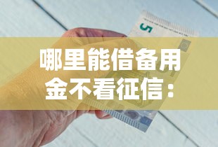 哪里能借备用金不看征信：推荐五个好下款借款平台