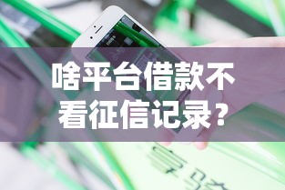 啥平台借款不看征信记录？分享五个各大贷款平台