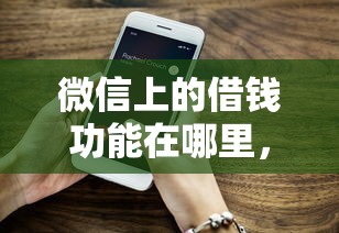 微信上的借钱功能在哪里，试试这五个黑口子秒下款2025