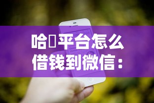 哈啰平台怎么借钱到微信：分享5个还有平台可以借钱