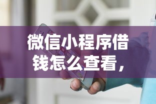 微信小程序借钱怎么查看，罗列5个综合评分不足网贷平台可以借款