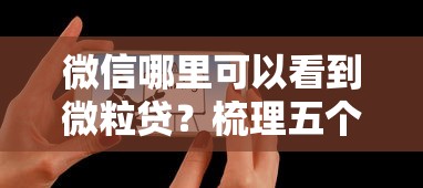 微信哪里可以看到微粒贷？梳理五个个人贷款平台