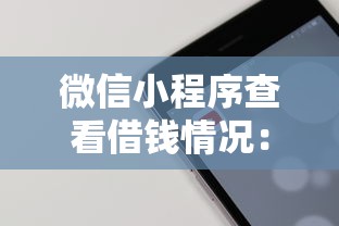 微信小程序查看借钱情况：整理五个黑户必下的口子