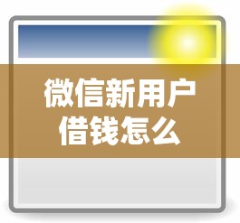 微信新用户借钱怎么操作：看看这5个容易借到钱的平台
