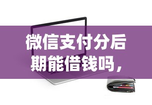 微信支付分后期能借钱吗，整合5个手机可以临时借钱的app