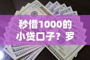 秒借1000的小贷口子？罗列5个逾期了在平台可以借到钱