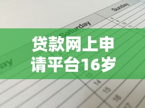 贷款网上申请平台16岁：公布5个秒下700芝麻分贷款口子
