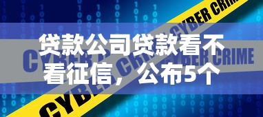 贷款公司贷款看不看征信，公布5个秒批无面签贷款口子