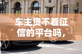 车主贷不看征信的平台吗，罗列5个现在平台好借钱